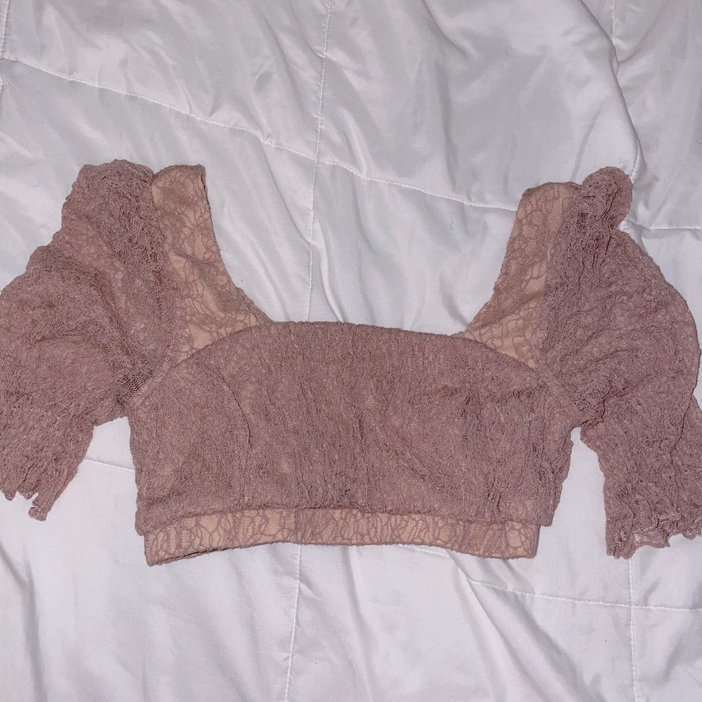 Lace Overlay Blouse